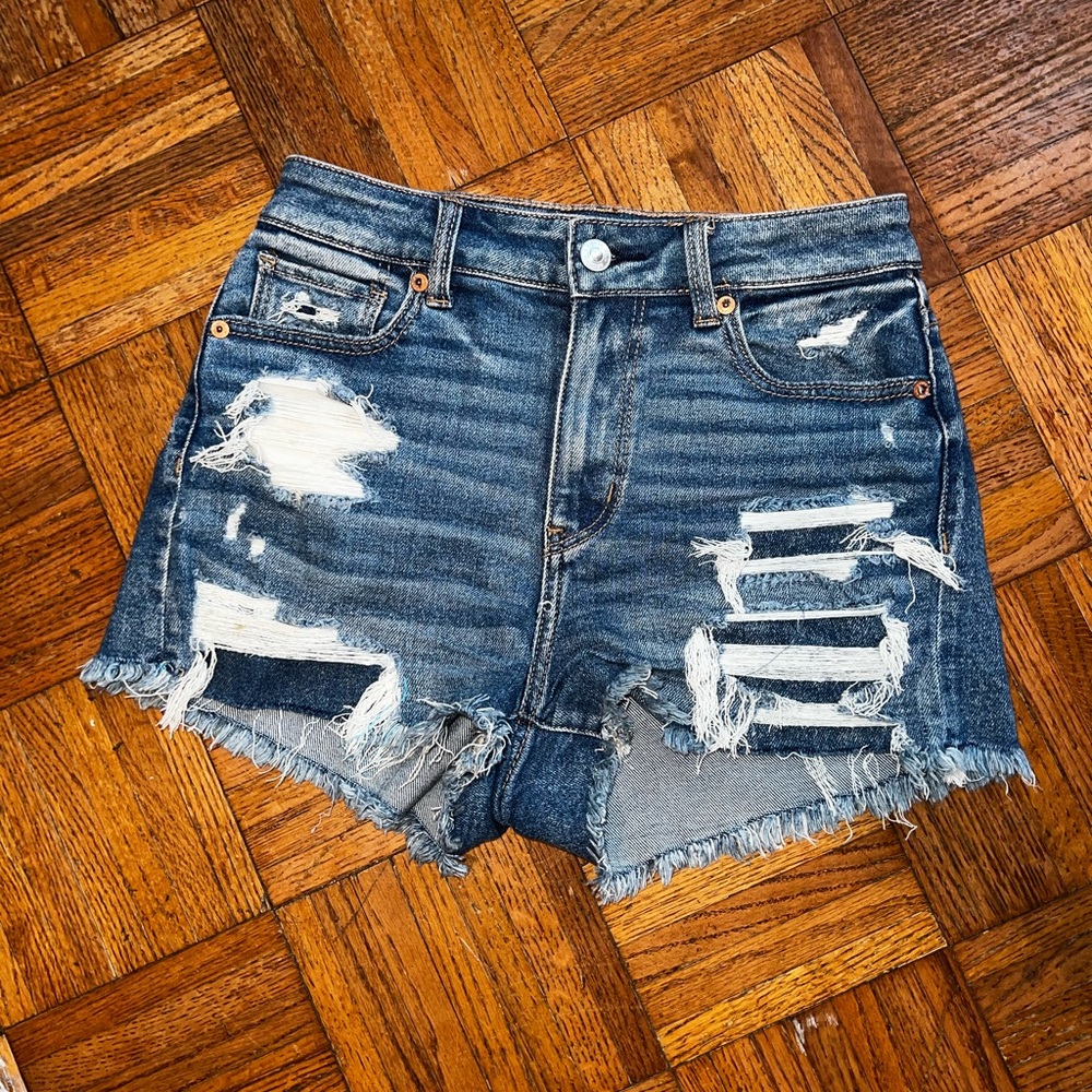American Eagle denim shorts, size 0.